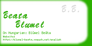 beata blumel business card